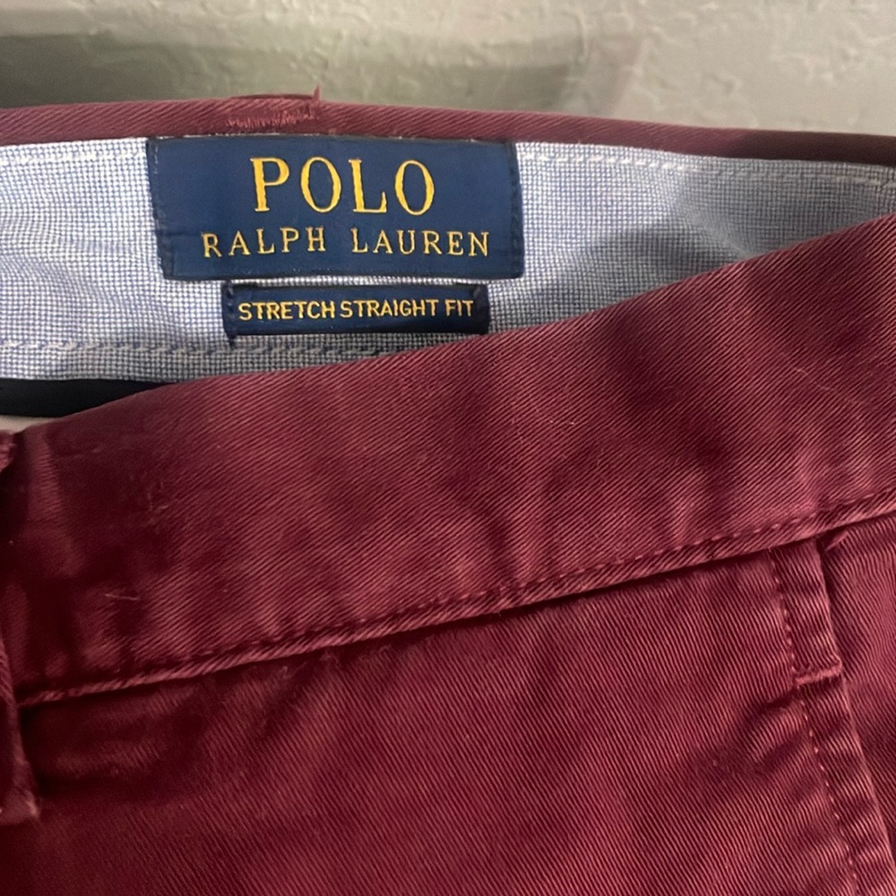 Polo Chino Pants  W36 L32 Burgundy